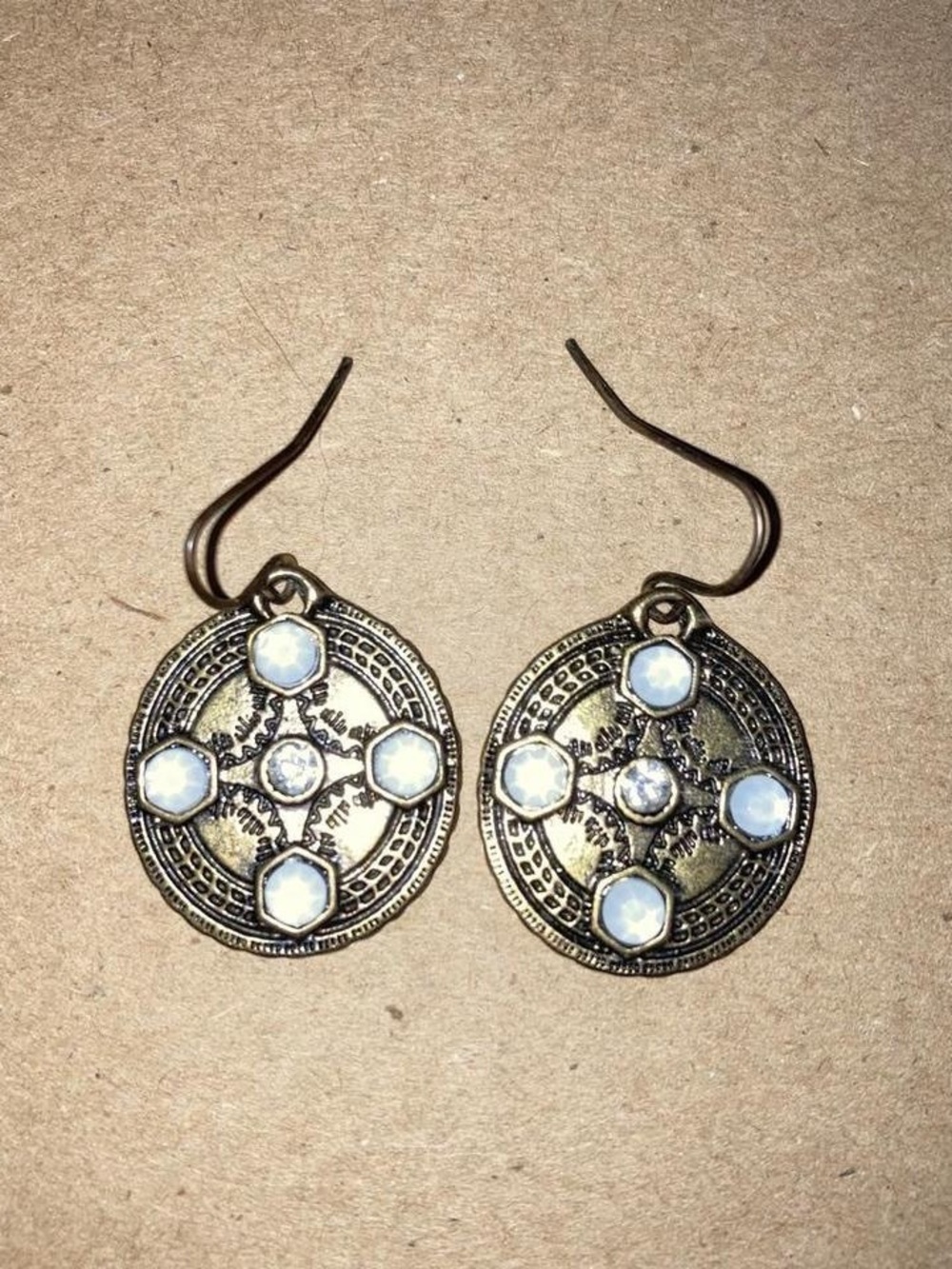 Pearl medallion Dangle Earrings